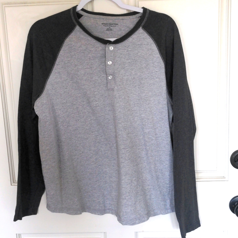 Amazon essentials Henley, (Grey) Medium - Picture 2 of 6